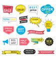 set of sale badges speech bubbles and ribbons vector image