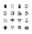 smartphone accessories icon set vector image