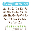 funny alphabet hand drawn calligraphic font abc vector image