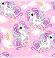 seamless pattern with little magic unicorns vector image