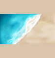 top view sea wave with foam splashing on beach vector image vector image