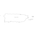 Black White Puerto Rico Outline Map Royalty Free Vector