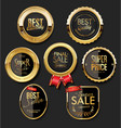 golden sale labels retro vintage design vector image