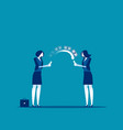 business people transfer money with smartphone vector image