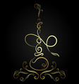 golden hookah abstract vector image