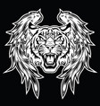 tiger head wings logo wing brand and logoty vector image vector image