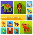 mythical creatures icons set vector image vector image