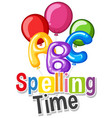 font design for word spelling time with colorful vector image