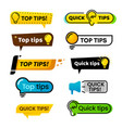 quick tips idea suggestion tricks solutions vector image