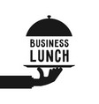 business lunch like black hand serve vector image vector image