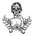 a day dead girl face art inspiration vector image vector image