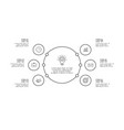 doodle infographic circle elements with 6 options vector image