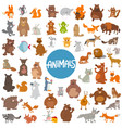 cartoon animal characters huge set vector image