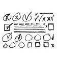 hand drawn check signs set vector image