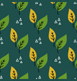 seamless plant leaves pattern hand drawn vector image vector image