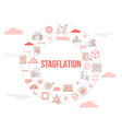 stagflation concept with icon set template banner vector image