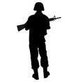 army soldier with rifle on duty silhouette vector image vector image