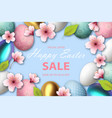 easter sale banner design with rose gold ornate vector image vector image