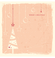 grunge background with christmas tree vector image