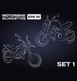 motorbikes silhouettes vector image vector image