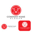 bull head horn red logo animal vector image vector image