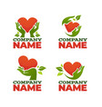 green fingers collection heart leaves vector image vector image