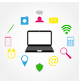 laptop and icons vector image