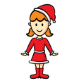 cute girl wearing santa costume vector image