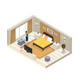 isometric breakfast hotel service concept vector image