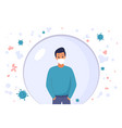 man in protection bubble vector image
