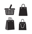 black shopping bag vector image vector image