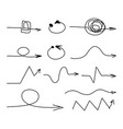 hand drawn arrows and spots set vector image