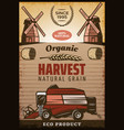 vintage colored agricultural harvesting poster vector image vector image