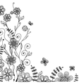 vintage floral card with handdrawn flowers vector image