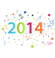 happy new year 2014 with colorful celebration back vector image