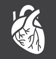 human heart glyph icon medicine healthcare vector image