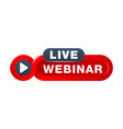live webinar red rounder wavy button vector image