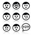 smiley faces avatar icons set vector image vector image