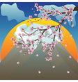 branch of sakura and volcano2 vector image