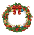 christmas wreath vector image