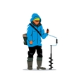 winter fishing cartoon vector image