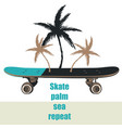fashion print skateboard and palms vector image vector image