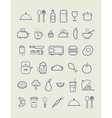 kitchen icons for cafe menu restaurant vector image vector image
