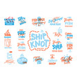 sketch seafood premium logotypes set vector image