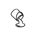 paint pouring from bucket sketch icon vector image