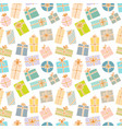 seamless background with christmas gift boxes can vector image