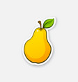 sticker pear with stem vector image vector image