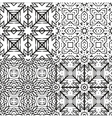 black and white textile patterns set vector image vector image