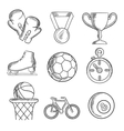 isolated sketched sport games icons vector image