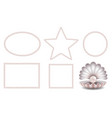 set pearl decorative frames and pearl in shell vector image vector image